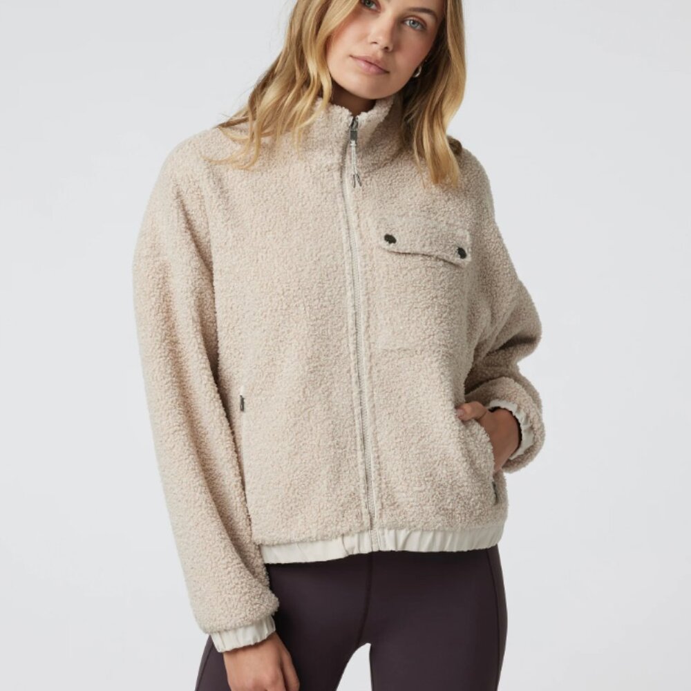 VUORI Sycamore Full Zip Jacket in DUNE-XS